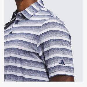 ADIDAS Golf Polo Shirt Men's Navy and White Polo Shirt-L